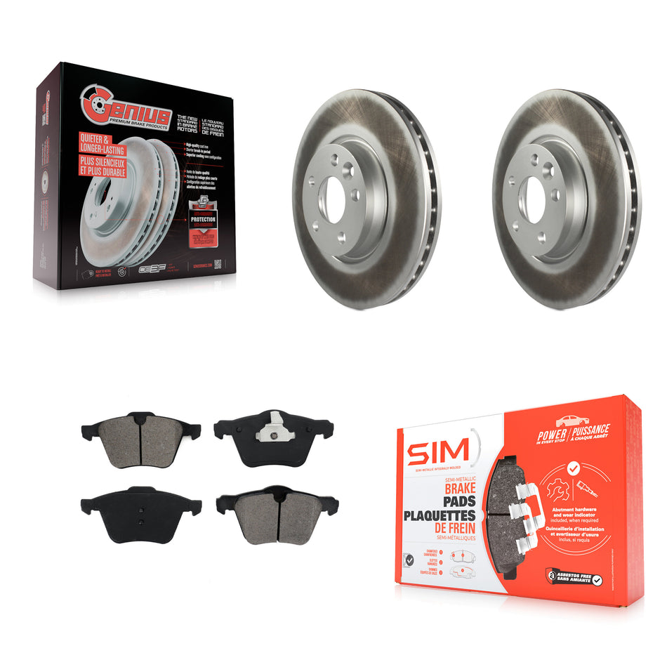 Front Coated Disc Brake Rotors And Semi-Metallic Pads Kit For 2008 Volvo V70 With 300mm Diameter Rotor KGS-101678
