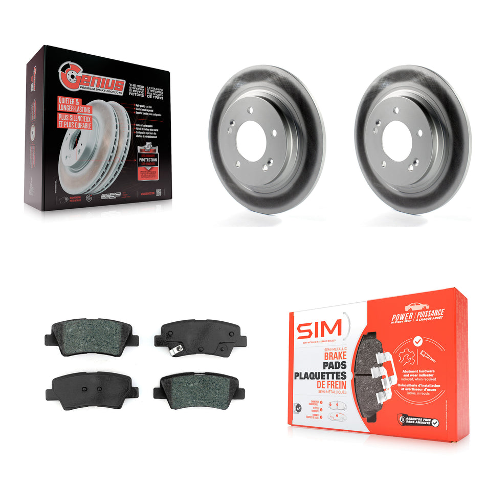 Rear Coated Disc Brake Rotors And Semi-Metallic Pads Kit For Kia Niro Hyundai Ioniq Soul EV KGS-101691
