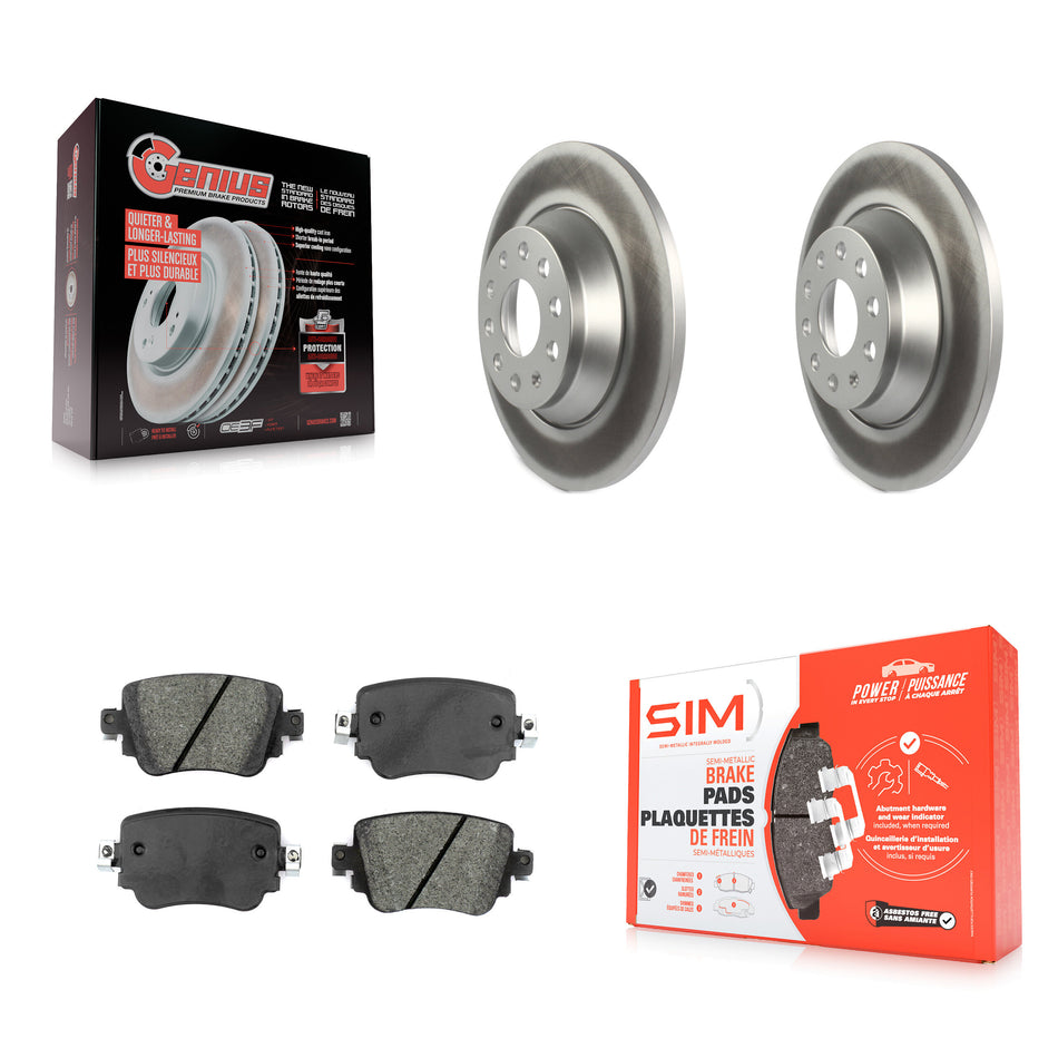 Rear Coated Disc Brake Rotors And Semi-Metallic Pads Kit For 2016-2018 Audi Q3 Quattro KGS-101695