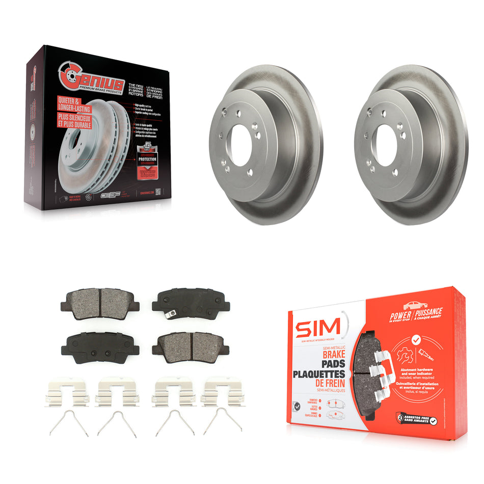 Rear Coated Disc Brake Rotors And Semi-Metallic Pads Kit For Hyundai Tucson Kia Sportage KGS-101697