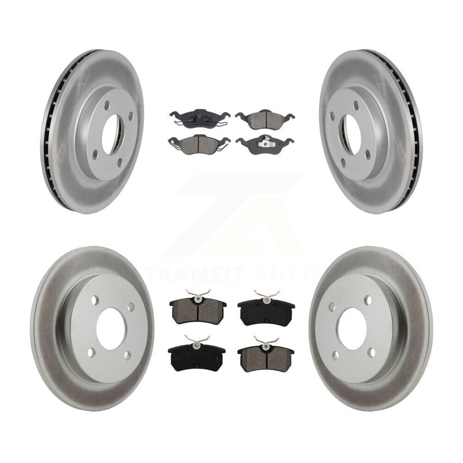 Front Rear Coated Disc Brake Rotors And Semi-Metallic Pads Kit For Ford Focus KGS-101701