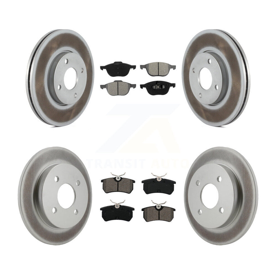 Front Rear Coated Disc Brake Rotors And Semi-Metallic Pads Kit For 2005-2007 Ford Focus rear brakes KGS-101702