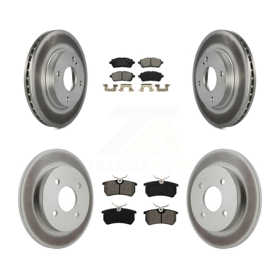 Front Rear Coated Disc Brake Rotors And Semi-Metallic Pads Kit For Ford Fiesta KGS-101703