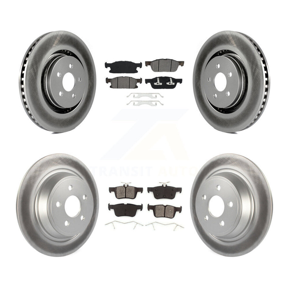 Front Rear Coated Disc Brake Rotors And Semi-Metallic Pads Kit For Ford Edge Lincoln MKX Nautilus KGS-101706