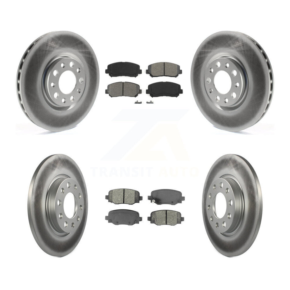 Front Rear Coated Disc Brake Rotors And Semi-Metallic Pads Kit For 2015-2017 Chrysler 200 With 305mm Diameter Rotor KGS-101707