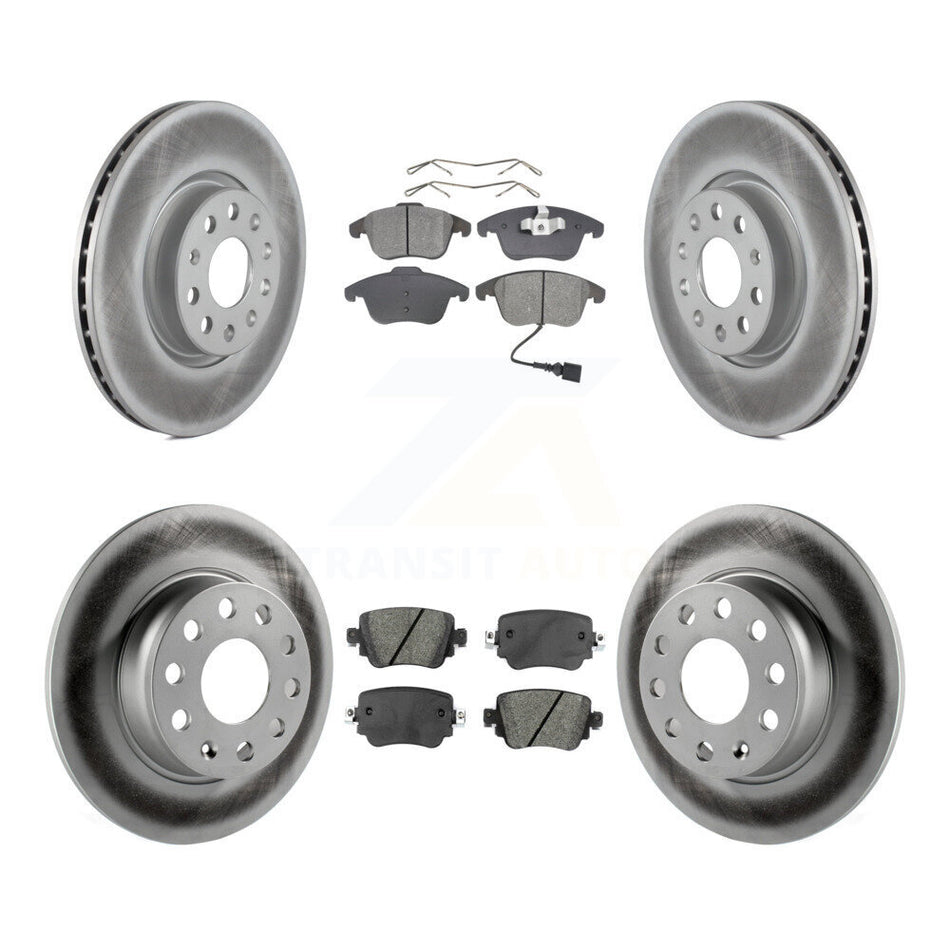 Front Rear Coated Disc Brake Rotors And Semi-Metallic Pads Kit For Volkswagen Passat KGS-101714