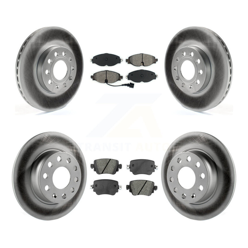 Front Rear Coated Disc Brake Rotors And Semi-Metallic Pads Kit For Volkswagen Golf SportWagen KGS-101720