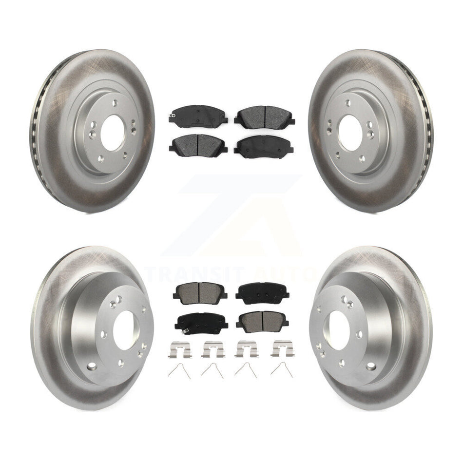 Front Rear Coated Disc Brake Rotors And Semi-Metallic Pads Kit For Hyundai Santa Fe XL KGS-101731