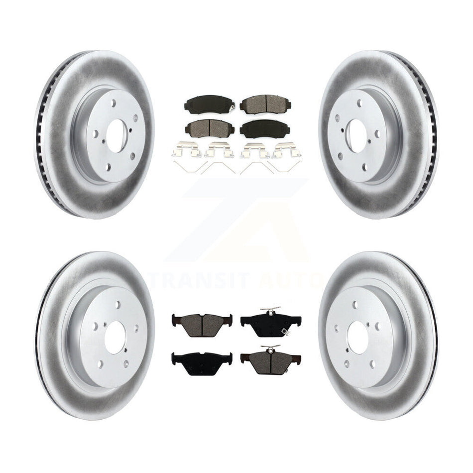 Front Rear Coated Disc Brake Rotors And Semi-Metallic Pads Kit For 2016-2019 Subaru Legacy 2.5L KGS-101737