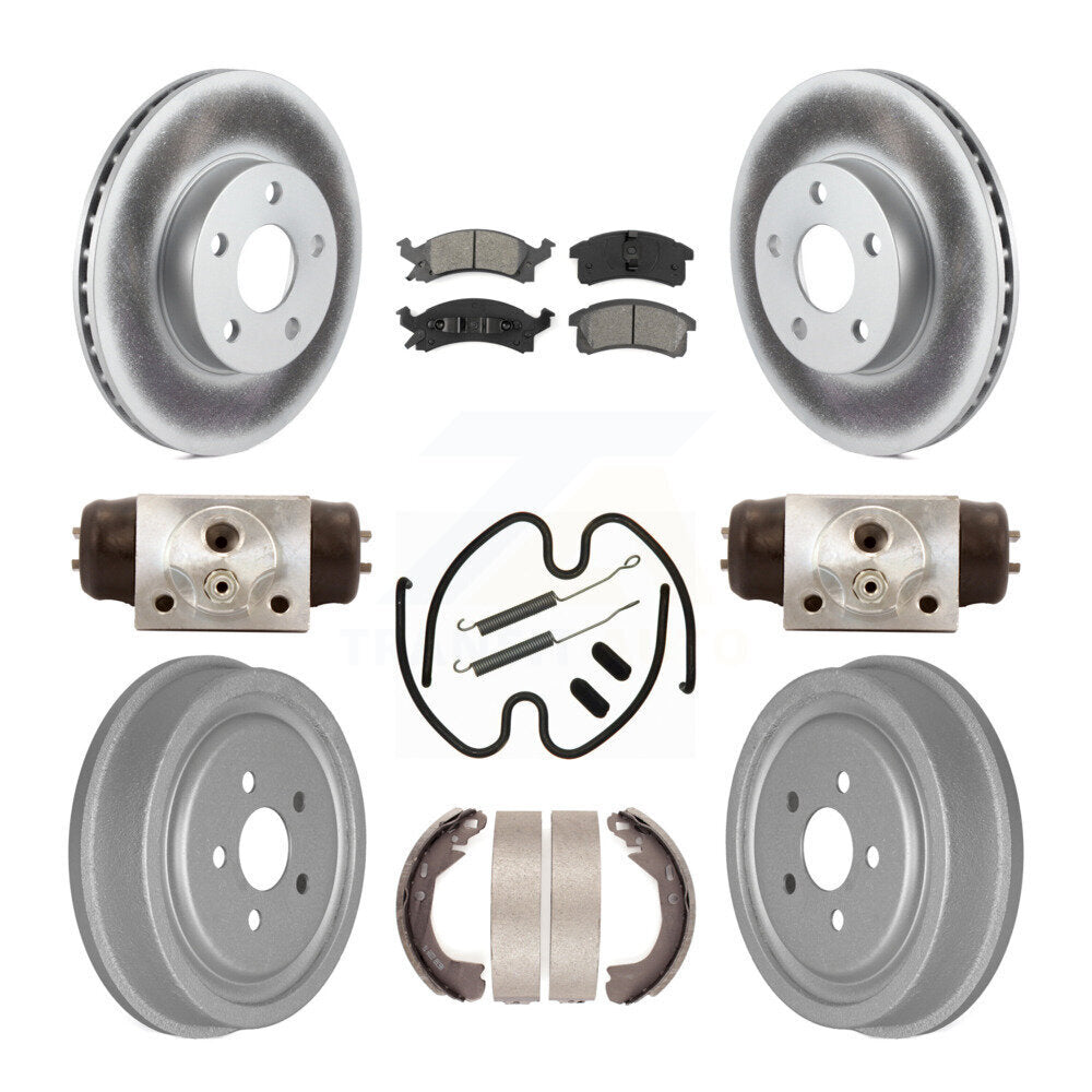Front Rear Coat Disc Brake Rotors Semi-Metallic Pad Drum Kit (9Pc) For Chevrolet Cavalier KGS-101748