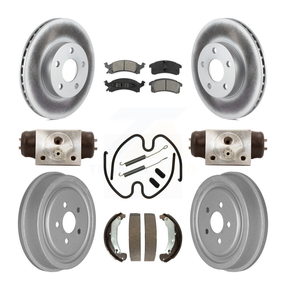 Front Rear Coat Brake Rotor Semi-Metallic Pad Drum Kit (9Pc) For Pontiac Sunfire Cavalier KGS-101749