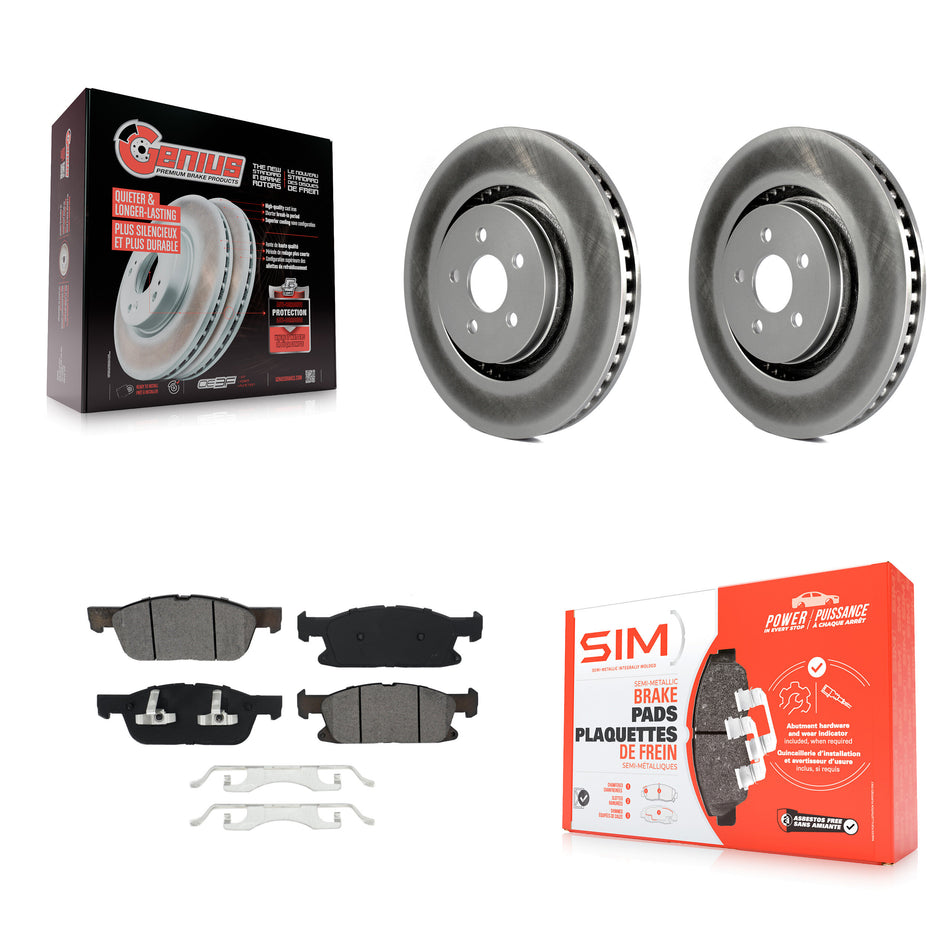 Front Coated Disc Brake Rotors And Semi-Metallic Pads Kit For Ford Edge Lincoln MKX Nautilus KGS-101764