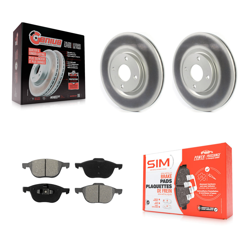 Front Coated Disc Brake Rotors And Semi-Metallic Pads Kit For 2018-2022 Ford EcoSport KGS-101787