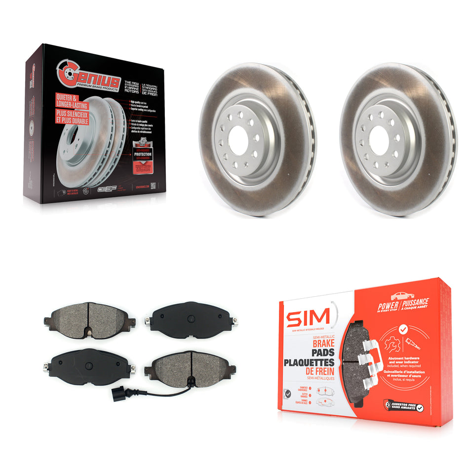 Front Coated Disc Brake Rotors And Semi-Metallic Pads Kit For Volkswagen Golf Audi A3 Quattro KGS-101800