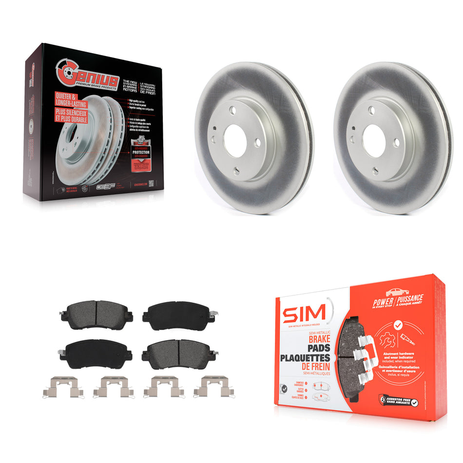 Front Coated Disc Brake Rotors And Semi-Metallic Pads Kit For Toyota Yaris iA Scion KGS-101802