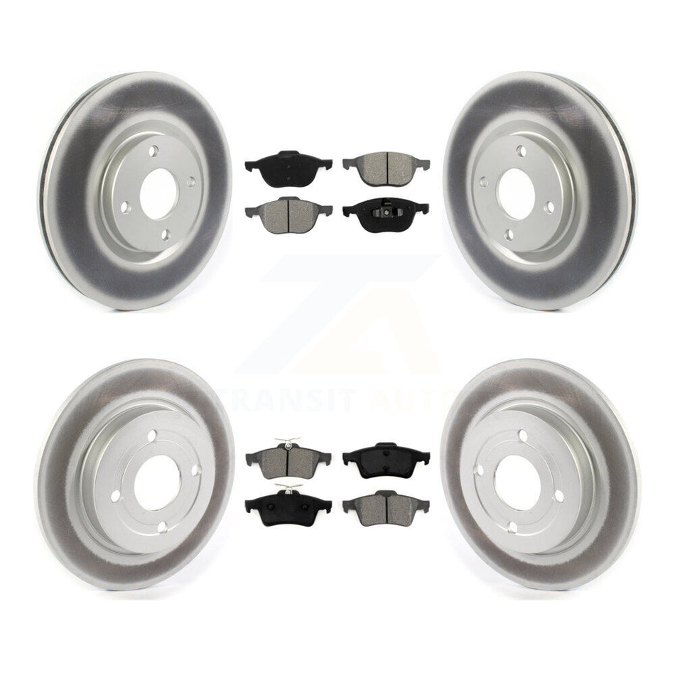 Front Rear Coated Disc Brake Rotors And Semi-Metallic Pads Kit For Ford EcoSport KGS-101820