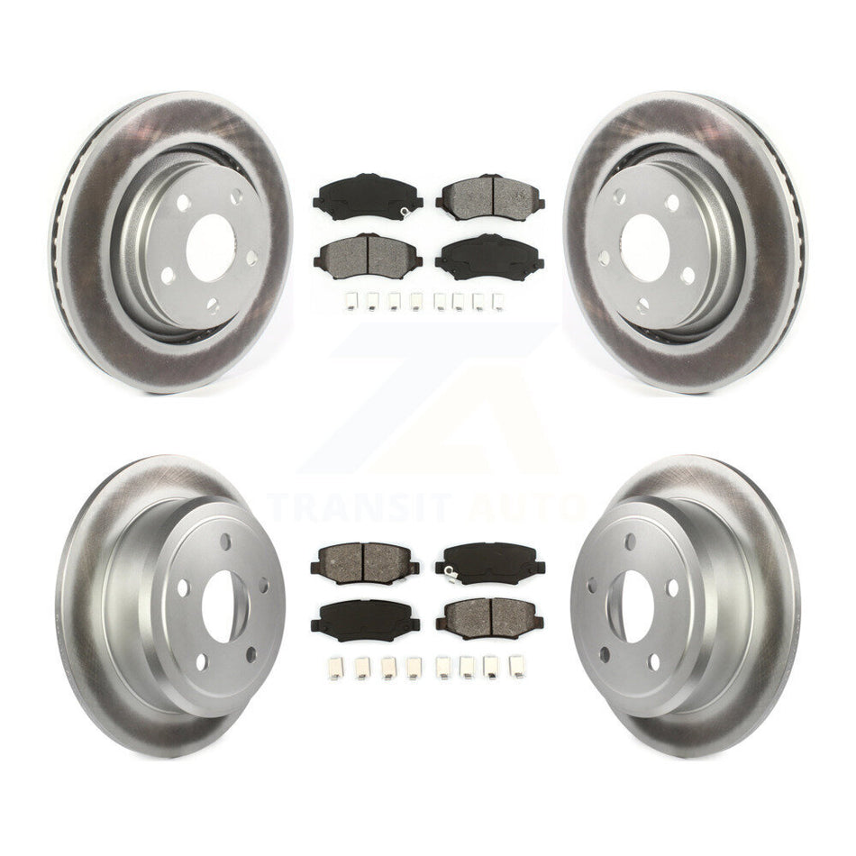 Front Rear Coated Disc Brake Rotors And Semi-Metallic Pads Kit For Jeep Wrangler JK With 332mm Diameter Rotor KGS-101821