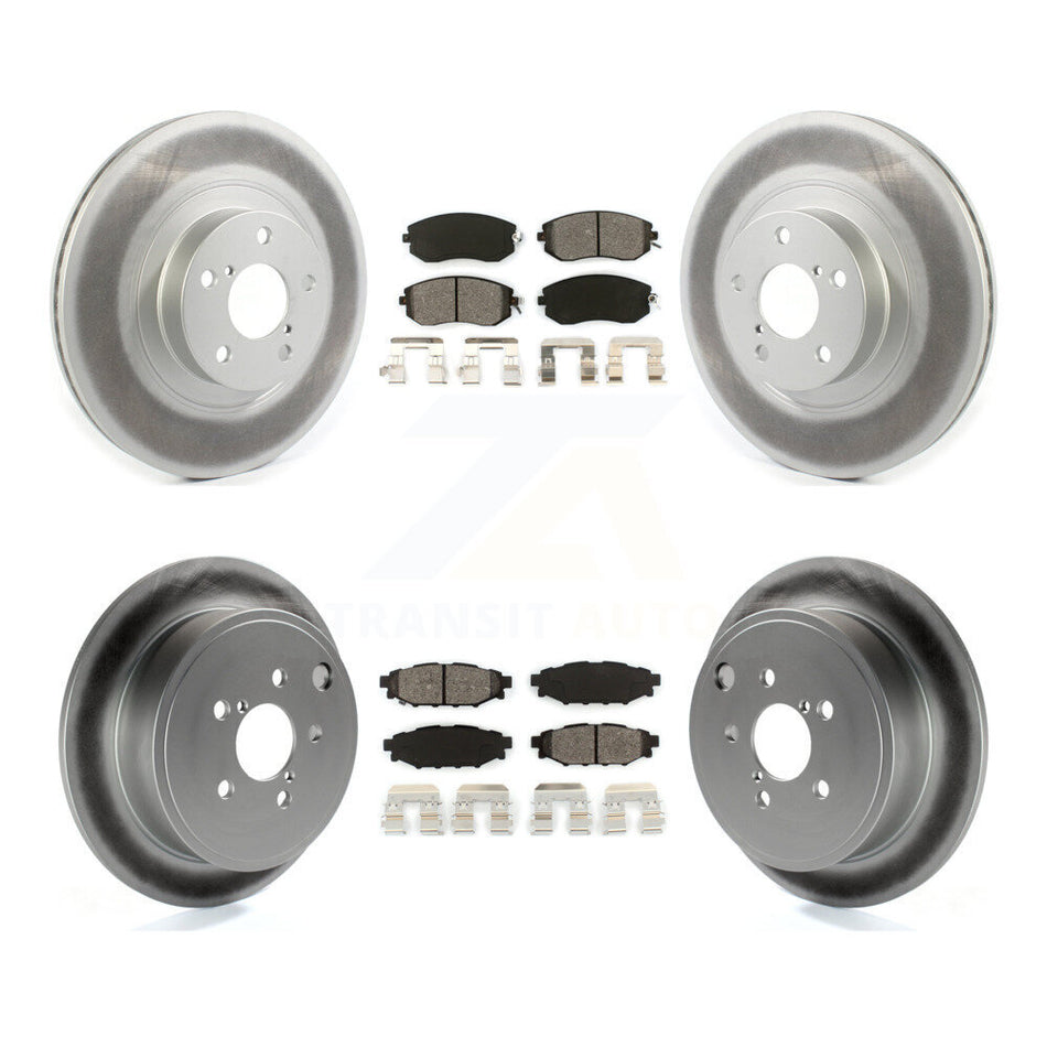 Front Rear Coated Disc Brake Rotors And Semi-Metallic Pads Kit For Subaru Impreza Outback Forester Legacy KGS-101828