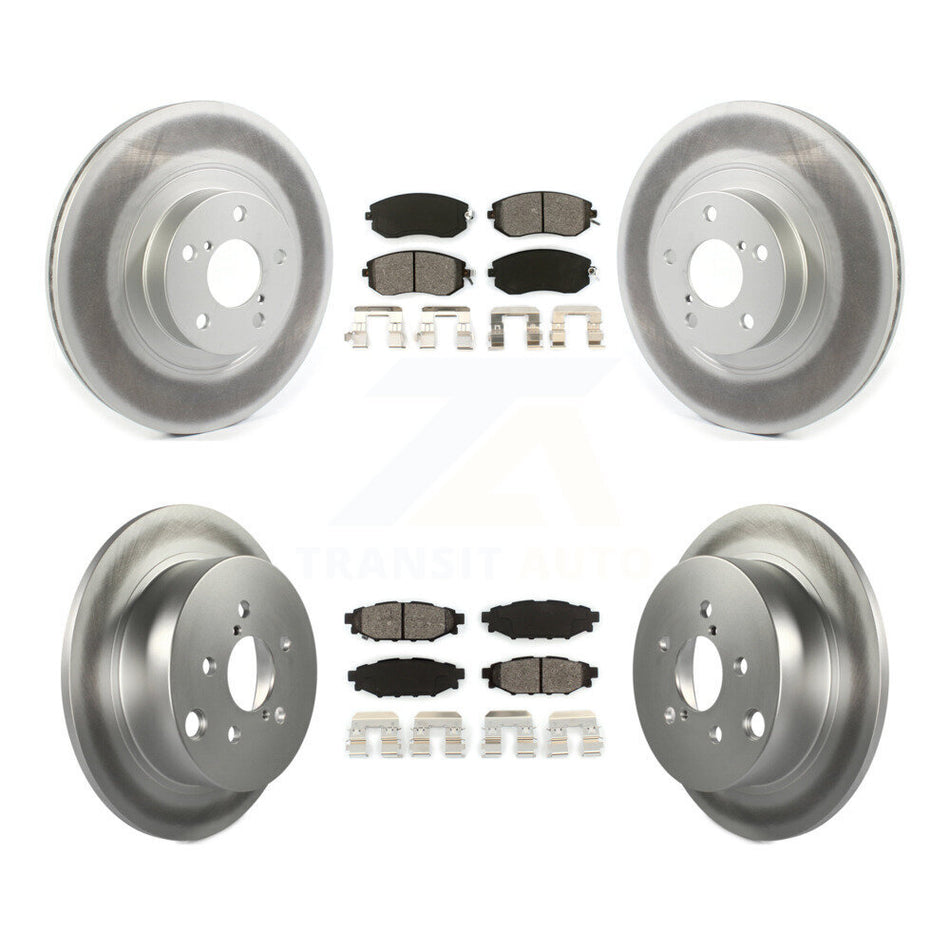 Front Rear Coated Disc Brake Rotors And Semi-Metallic Pads Kit For Subaru Forester XV Crosstrek With 292mm Diameter Rotor KGS-101830
