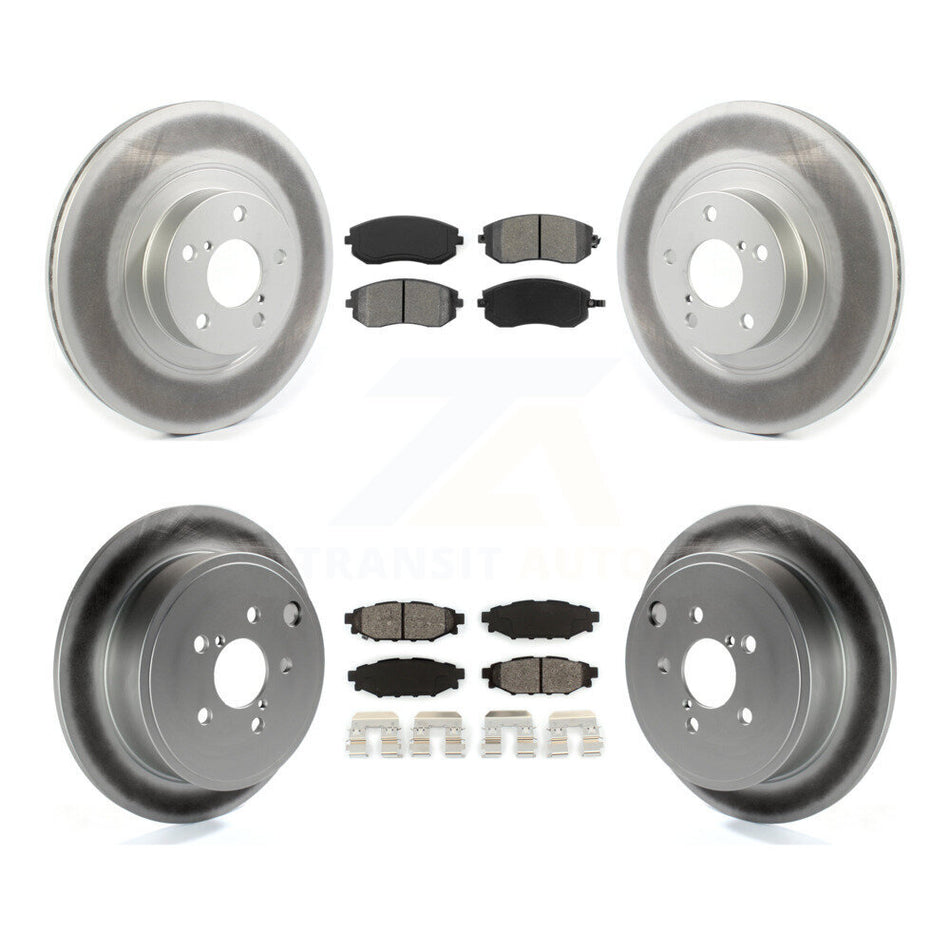 Front Rear Coated Disc Brake Rotors And Semi-Metallic Pads Kit For Subaru Outback Forester Impreza Legacy KGS-101833