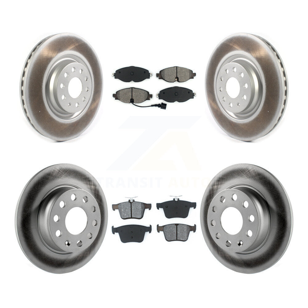Front Rear Coated Disc Brake Rotors And Semi-Metallic Pads Kit For Audi A3 KGS-101846