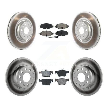 Front Rear Coated Disc Brake Rotors And Semi-Metallic Pads Kit For Audi A3 KGS-101846