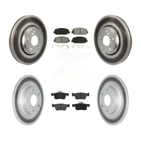 Front Rear Coated Disc Brake Rotors And Semi-Metallic Pads Kit For Honda Civic KGS-101850