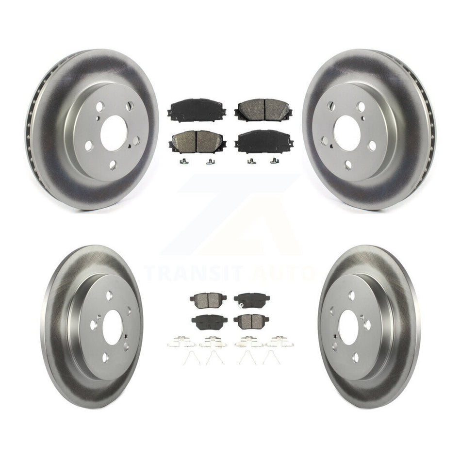 Front Rear Coated Disc Brake Rotors And Semi-Metallic Pads Kit For Toyota Corolla Prius Prime KGS-101852