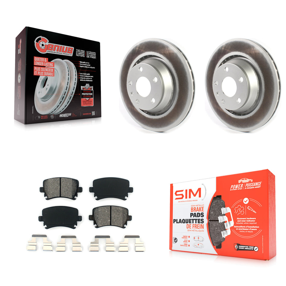 Rear Coated Disc Brake Rotors And Semi-Metallic Pads Kit For Audi TT Quattro RS KGS-101871