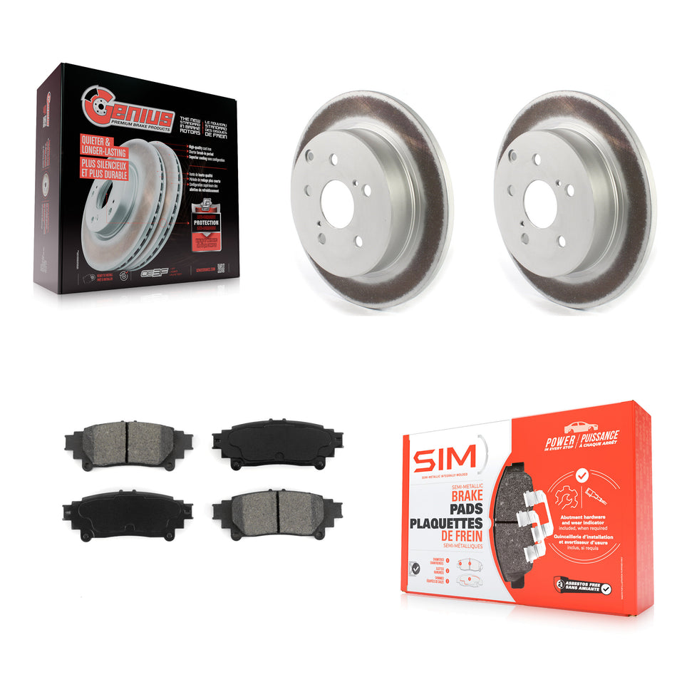 Rear Coated Disc Brake Rotors And Semi-Metallic Pads Kit For Toyota Prius V Mirai KGS-101872