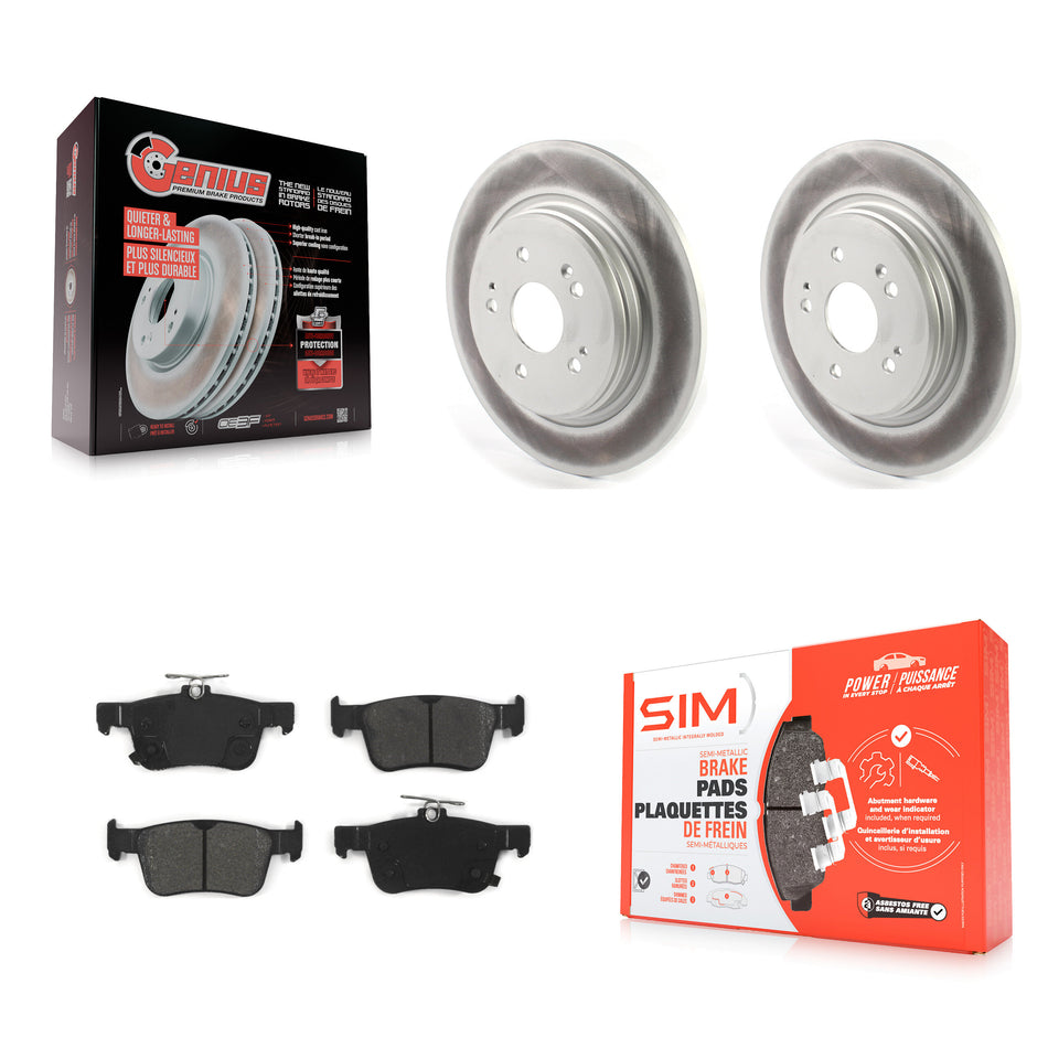 Rear Coated Disc Brake Rotors And Semi-Metallic Pads Kit For 2019-2022 Acura RDX KGS-101876