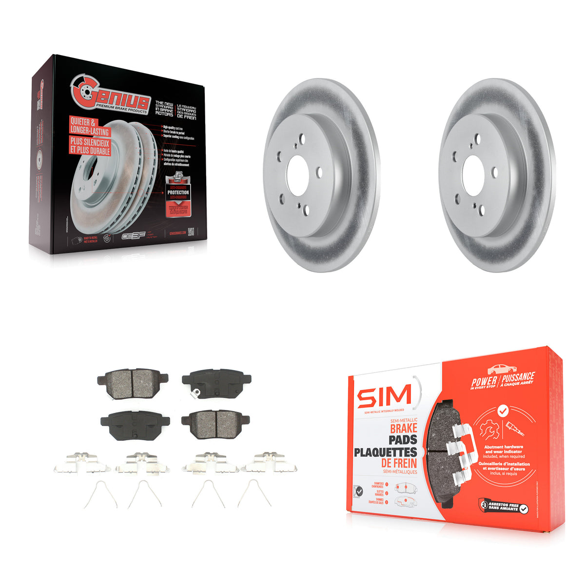Rear Coat Brake Rotors Semi-Metallic Pad Kit For Toyota Corolla With Manual Parking KGS-101877
