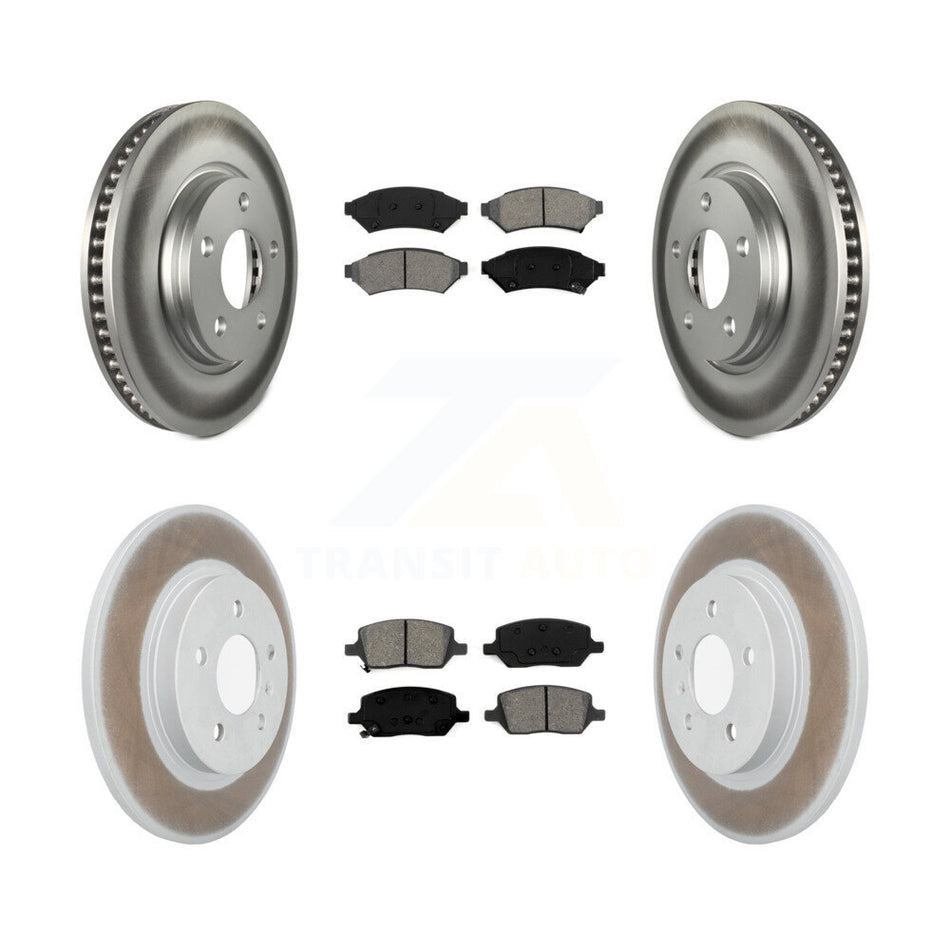 Front Rear Coated Disc Brake Rotors And Semi-Metallic Pads Kit For 2005-2005 Chevrolet Uplander Buick Terraza Saturn Relay FWD KGS-101885