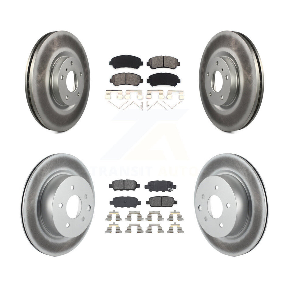 Front Rear Coated Disc Brake Rotors And Semi-Metallic Pads Kit For Nissan Maxima KGS-101889