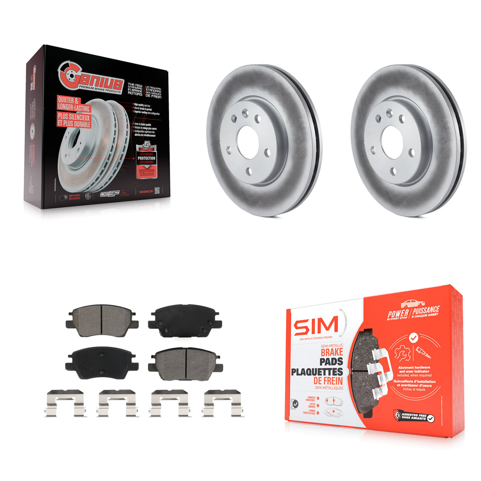 Front Coated Disc Brake Rotors And Semi-Metallic Pads Kit For Chevrolet Cruze Volt Bolt EV EUV KGS-101906