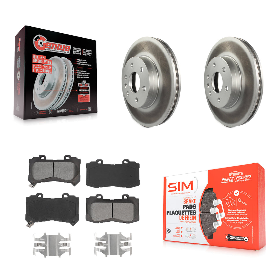 Front Coated Disc Brake Rotors And Semi-Metallic Pads Kit For 2015-2020 Chevrolet Colorado GMC Canyon KGS-101908