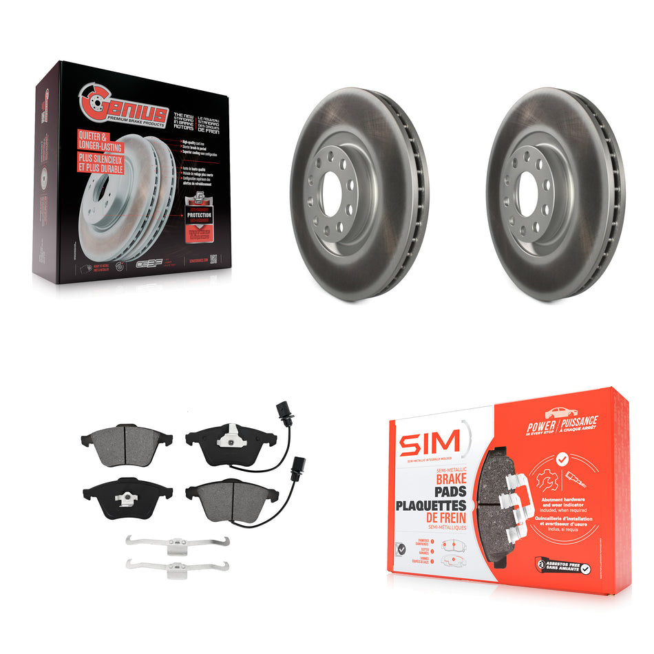 Front Coated Disc Brake Rotors And Semi-Metallic Pads Kit For Audi A4 Quattro KGS-101913