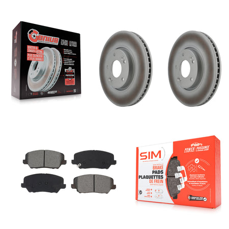 Front Coated Brake Rotor Semi-Metallic Pad Kit For Kia Forte Forte5 Hyundai Veloster Koup KGS-101917