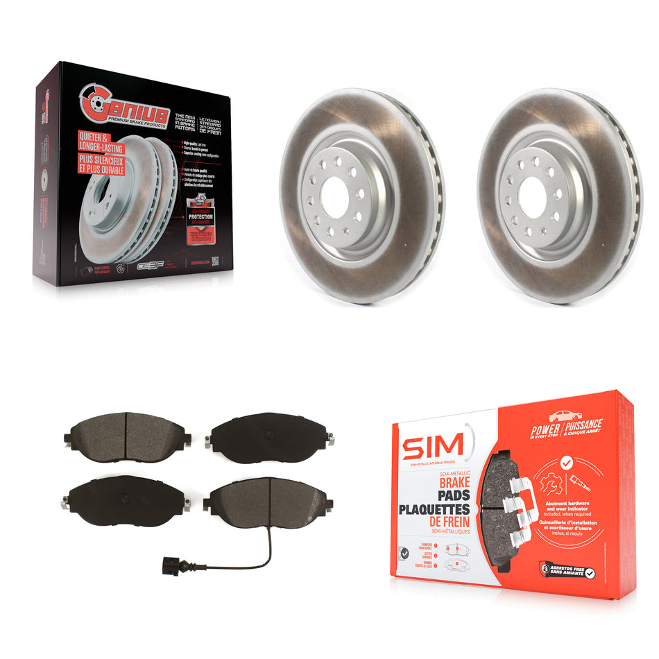 Front Coated Disc Brake Rotors And Semi-Metallic Pads Kit For Volkswagen Tiguan Jetta GTI Audi Golf R S3 Q3 Arteon KGS-101932