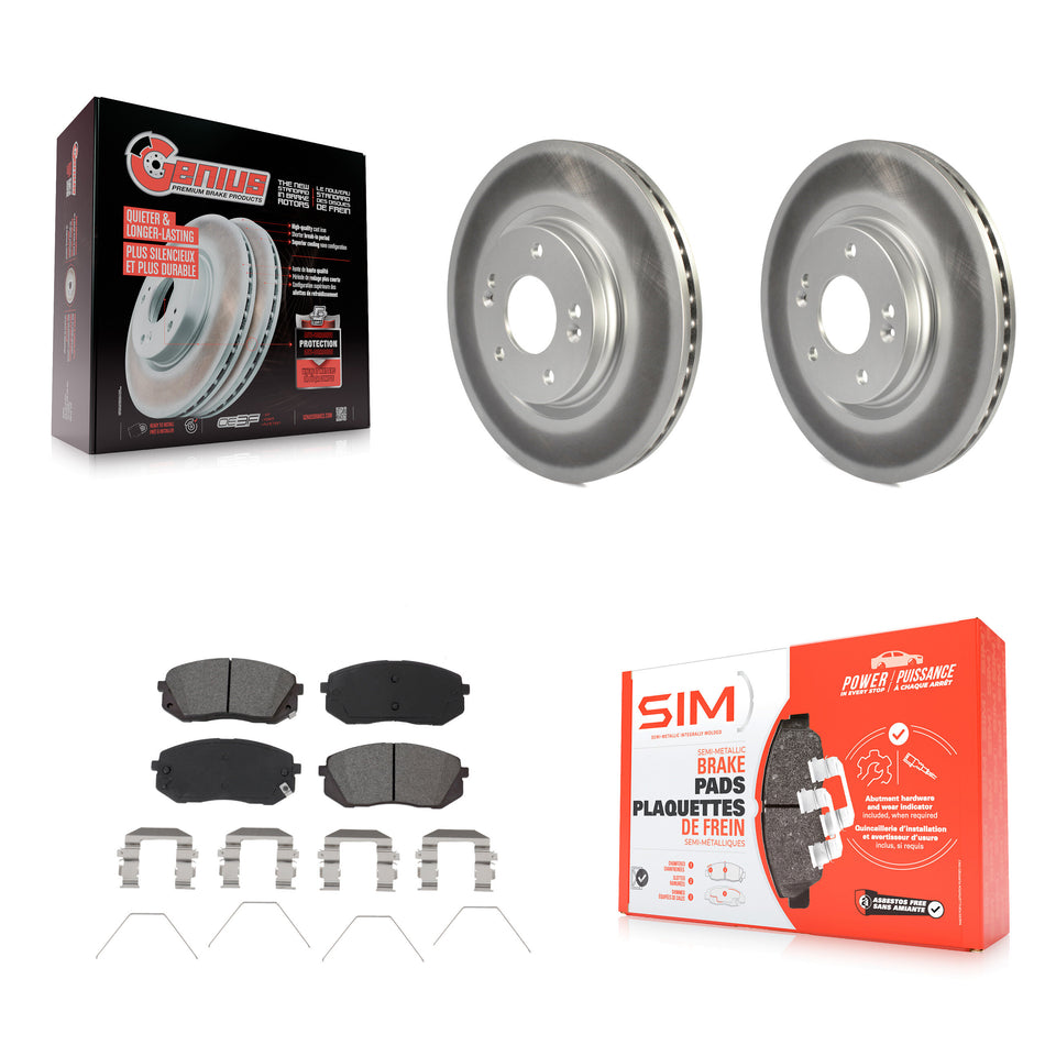 Front Coat Brake Rotor Semi-Metallic Pad Kit For Kia Hyundai Kona Seltos Forte Elantra GT KGS-101933