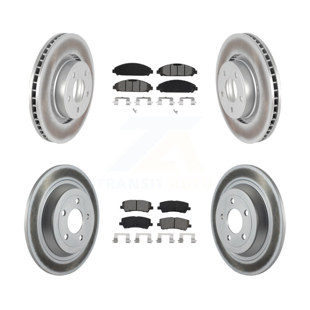 Front Rear Coated Disc Brake Rotors & Semi-Metallic Pad Kit For Ford Mustang V6 with 3.7L KGS-101949
