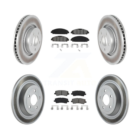 Front Rear Coated Disc Brake Rotors & Semi-Metallic Pad Kit For Ford Mustang V6 with 3.7L KGS-101949