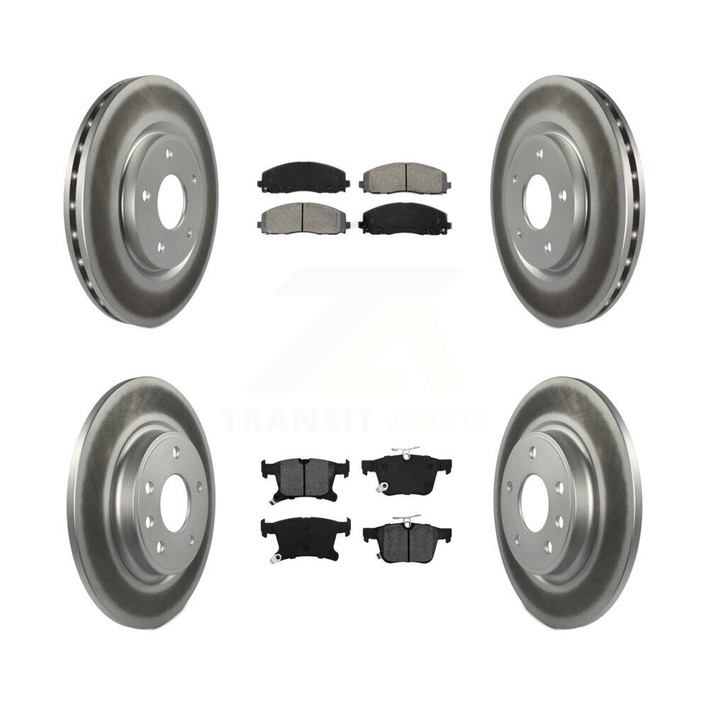 Front Rear Coated Brake Rotor & Semi-Metallic Pad Kit For Chrysler Pacifica Grand Caravan KGS-101950