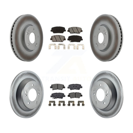Front Rear Coated Disc Brake Rotors And Semi-Metallic Pads Kit For Kia Rondo KGS-101955