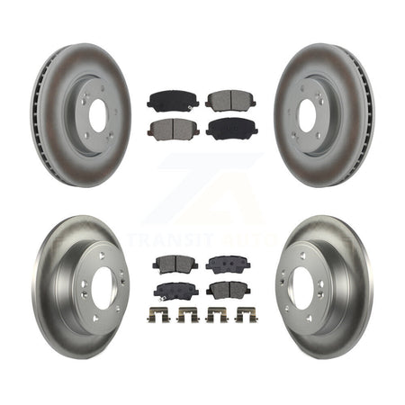 Front Rear Coated Brake Rotor Semi-Metallic Pad Kit For Kia Forte Forte5 Hyundai Veloster KGS-101957