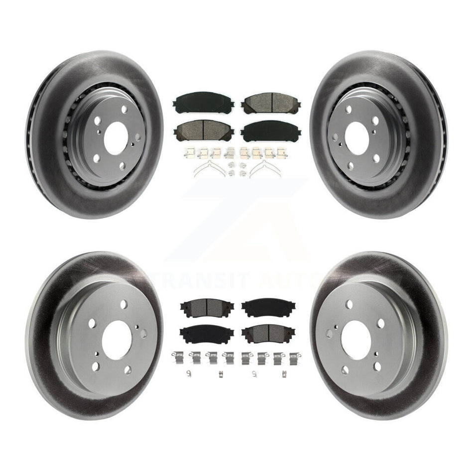 Front Rear Coated Disc Brake Rotors & Semi-Metallic Pad Kit For Lexus NX300 NX200t NX300h KGS-101964