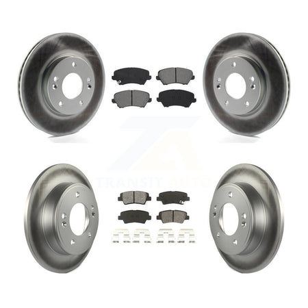 Front Rear Coated Brake Rotor Semi-Metallic Pad Kit For Hyundai Elantra GT Kia Forte Koup KGS-101965