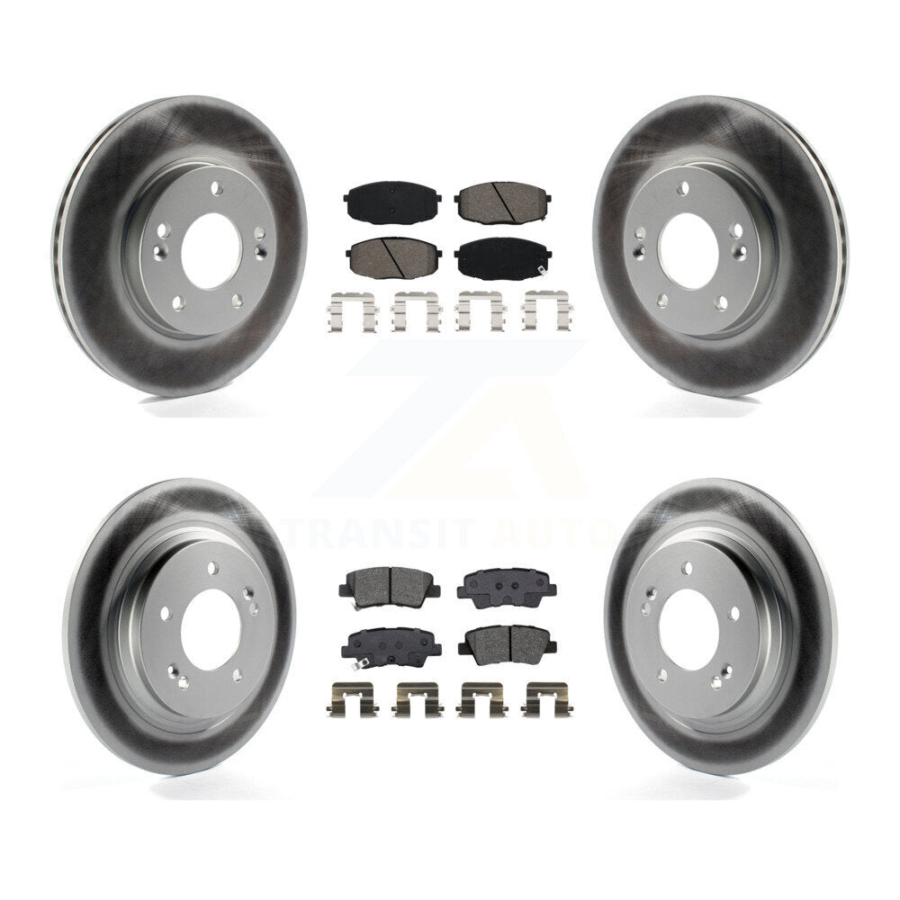Front Rear Coat Disc Brake Rotors Semi-Metallic Pad Kit For Kia Forte5 Hyundai Elantra GT KGS-101969