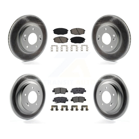Front Rear Coat Disc Brake Rotors Semi-Metallic Pad Kit For Kia Forte5 Hyundai Elantra GT KGS-101969