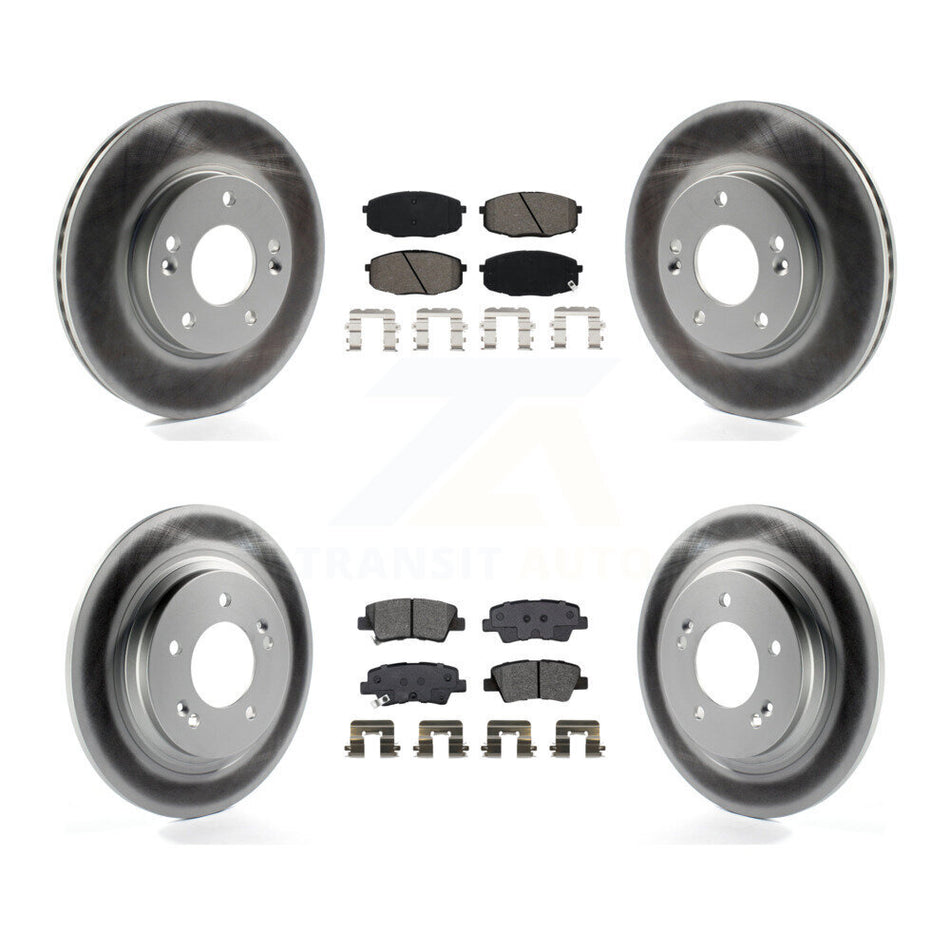 Front Rear Coat Disc Brake Rotors Semi-Metallic Pad Kit For Kia Forte5 Hyundai Elantra GT KGS-101969